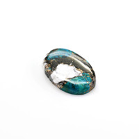 Turquoise bleue naturelle Buffalo Kingman, cabochon ovale 20x30mm, poli miroir, dos plat, calibré, pour la fabrication de bijoux en or 18 carats