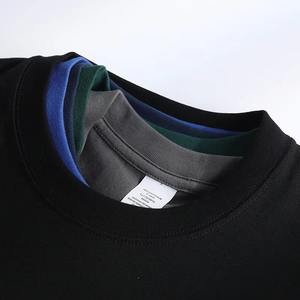 Venta al por mayor de camisetas lisas de gran tamaño para hombres de algodón, ropa de calle de peso pesado, Camisetas básicas minimalistas de color sólido - Product Image 6