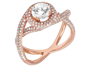 แหวนเพชรโมอิสสีโรสโกลด์สำหรับผู้หญิงแหวนเพชรโมอิส S925ชุบสีทอง - Product Image 3