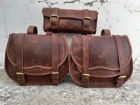 Grande pochette de selle de moto en cuir marron personnalisée sacoche sport style 3 avec logo personnalisé sacs de voyage pour motocyclistes