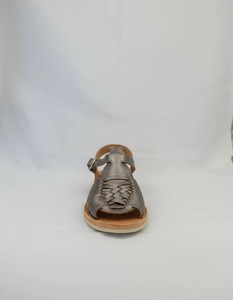 Sandalias Planas de Cuero Genuino Tejido Metálico con Punta Abierta y Correa en el Tobillo, Calzado Casual Transpirable para Todas las Ocasiones - Product Image 5