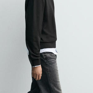 Sweat-shirt pour homme, col montant, service OEM, prix de gros, respirant / matière ajustable, manches longues avec poignets et ceinture côtelés - Product Image 5