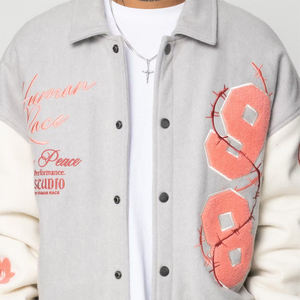 Chaqueta Varsity de alta calidad para hombres y mujeres, Mangas de cuero bordadas, chaquetas Varsity personalizadas, chaqueta de béisbol universitaria para hombres - Product Image 6