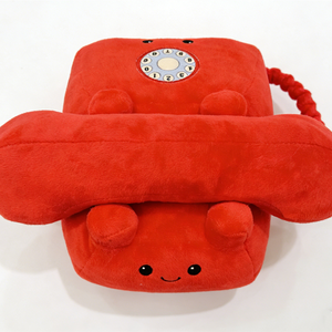 Sacs à dos en peluche rétro rouge doux personnalisés avec broderie à cadran rotatif, design mignon, rembourrage en coton PP, unisexe - Product Image 3