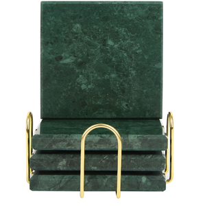 Juego de posavasos de mármol Posavasos de mármol hecho a mano Mesa de oficina Posavasos para taza de té con alfombrillas y almohadillas con mango de latón - Product Image 1