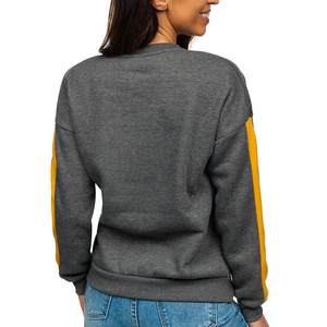 Jersey holgado de algodón para mujer al por mayor, ropa de uso diario para otoño e invierno, sudadera de cuello redondo con diseño estampado para mujer - Product Image 2