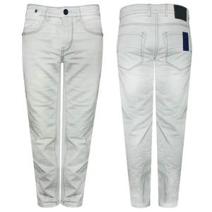 Jeans en denim décontractés pour hommes avec logo de marque personnalisé imprimé, respirant, motif uni, style droit, tricotés moyens, prix de gros pour l'hiver - Product Image 1