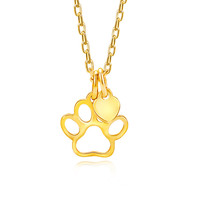 Bijoux pendentif coeur amour chat chien mini collier en argent sterling 925 patte