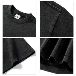 Wholesale Summer 270GSM 100 Percent Cotton Acid Wash <b>T</b> <b>Shirt</b> Oversized Vintage Streetwear Custom Logo <b>Men</b> Tee - Product Image 4