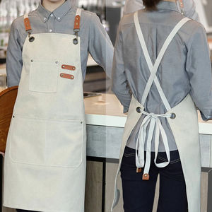 Hot Sale Cotton Hanging Neck Kitchen <b>Apron</b> Sleeveless with Adjustable Button Cotton <b>Apron</b> for Cleaning - Product Image 3