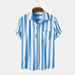 T-shirts imprimés pour hommes en gros, T-shirt personnalisé à motif tendance, 100% coton, col camp, T-shirt Pineapple Beach - Product Image 1