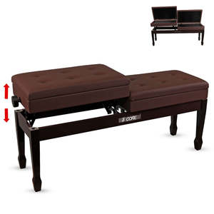 5 Core Duet Piano <b>Bench</b> 3.5 Inch Padded <b>Cushioned</b> Stool Wooden Heavy Duty Musician Chair w Storage - Product Image 3