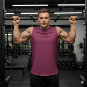 Personalizado de alta calidad de poliéster/algodón hombres sin mangas gimnasio desgaste Flex Anti-Shrink 180g cuello redondo Camiseta sin mangas músculos Chaleco Ajustado - Product Image 1