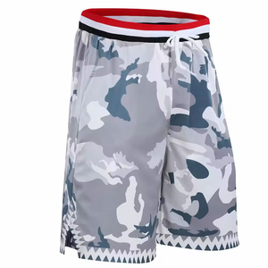 Pantalones cortos de baloncesto para hombre impresos con logotipo personalizado, malla transpirable que absorbe la humedad, servicio OEM antibacteriano disponible de alta calidad - Product Image 3