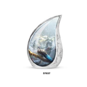 โกศสำหรับผู้ใหญ่ที่เป็นของชำร่วยทำจากอะลูมิเนียมมีหยดน้ำตาพร้อมถุงกำมะหยี่ - Product Image 2