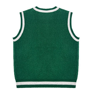 Custom Logo OEM Jacquard Letters Knitted Pullover Sweater Vest School Uniform Knitwear Sleeveless V Neck <b>Men</b> Knit Sweater Vest - Product Image 5