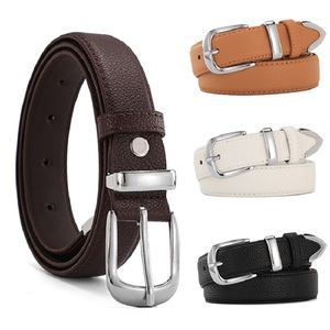 Ceinture en cuir de vache véritable avec bouton en laiton Ceinture décontractée avec boucle en cuivre - Product Image 5