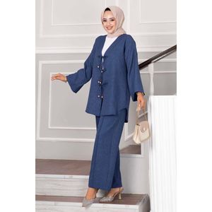 Hijab 2 pièces en dentelle indigo - Product Image 2