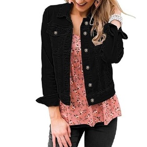 Custom <b>Quilted</b> Denim Jackets for Women Breathable Woven Long Clothing with Embroidered Logo Directly Exported From BD - Product Image 1