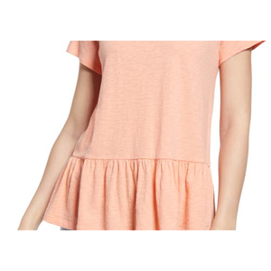 T-shirt Peplum Caslon(R) Rosa Corallo XX-Large in Tessuto Lavorato a Maglia - Product Image 3