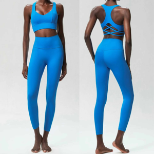 Offre Spéciale personnalisé femmes Fitness Yoga ensemble nouveau Style deux pièces vêtements de Yoga avec taille élastique Fitness femmes - Product Image 4