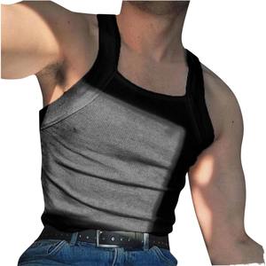 Top Trendy Breathable Casual Customized Summer 100% Polyester Fabric Workout Gym Men's Tank Top Wholesale - Product Image 6