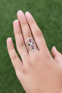 Garnet <b>Statement</b> <b>Ring</b> 925 Sterling Silver Filigree Designer Red Gemstone Jewelry Gift for Mom - Product Image 3