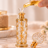 Flacons de parfum égyptiens en verre/cristal, édition limitée, dorés, gravés à l'acide, faits main, uniques et très luxueux