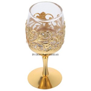 Verres à gobelets de mariage double ombre argent brillant poli et plaqué or de haute qualité en métal de qualité supérieure - Product Image 4