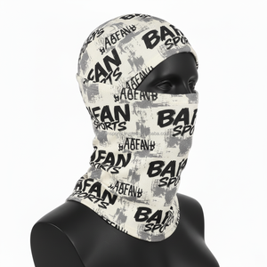 Pasamontañas para Mujer, Tela Premium de 220 GSM, Color Crema Gris con Estampado, Ajuste Suave de un Solo Panel, Logotipo Personalizado con Transferencia de Calor - Product Image 3