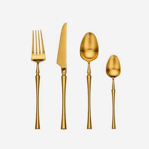 Juego de cubiertos de estilo occidental hechos a mano, cubiertos de diseño de mango largo hechos a mano con acabado dorado de acero inoxidable - Product Image 5