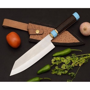 Cuchillo de chef hecho a mano de acero inoxidable con mango de madera de wenge y funda de cuero fino, cuchillo de cocina de moda, cuchillo viral. - Product Image 6