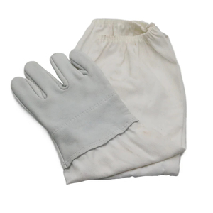 Venta de fábrica de alta calidad 2025, guantes largos de malla de algodón de cuero gris, guantes de cultivo de abejas, guantes de cuero de cabra para apicultura OEM - Product Image 2