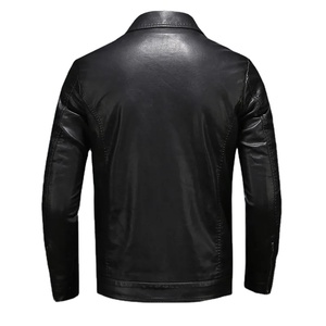Veste de moto vintage pour hommes, imperméable et respirante, col montant, en cuir, pour l'automne et l'hiver, en toile de qualité supérieure en Europe et en Amérique - Product Image 4