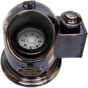 Vintage Ship Compass Oil Lamp Binnacle Gimballed Helmet Antique Décor SailorGift