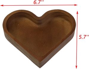Plateau en bois décoratif en forme de cœur, bol à clés, plat à bijoux, rangement de bureau, organisateur de colliers, plateau pour aliments, fournisseur - Product Image 4