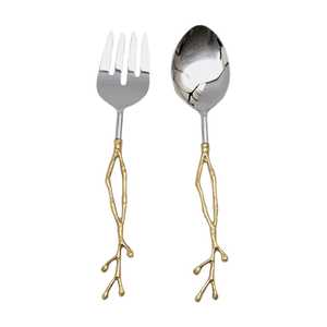 Best Selling Metal <b>Serving</b> <b>Spoon</b> & Knife Set with Branch Handle in Bulk Price From India For Restaurant Hotel Wedding Usage - Product Image 3