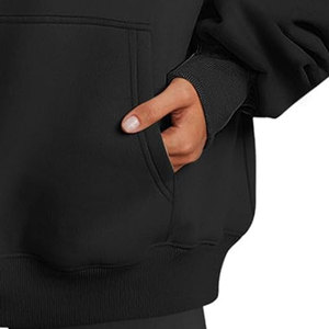 Sudadera con capucha informal para mujer, estilo oversize, técnica lavada, talla grande, streetwear, impermeable frontal - Product Image 6