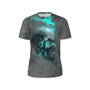 Camiseta ajustada para hombre Camiseta con dobladillo curvo de caída más larga Cuello redondo Muscle Fitness Camisetas de gimnasio para hombre - Product Image 3