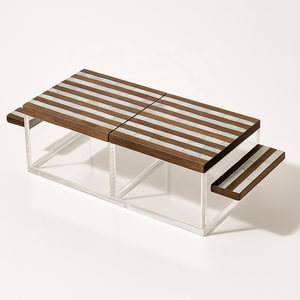 Juego de 3 Recipientes Cuadrados de Acrílico para Almacenamiento, con Tapas de Madera e Incrustaciones de Madreperla, Herméticos y Hechos a Mano, para Alimentos Secos, Ramadán 2026 - Product Image 6