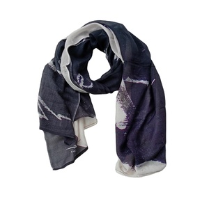 Elegant Blue <b>and</b> White 100% Modal Linen Digital Printed Headwear <b>Wraps</b> Versatile Color Soft Texture Scarves & <b>Shawls</b> Low Price - Product Image 2