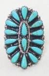 Navajo 16ct Turquoise Petit Point Bague en argent sterling 925 Bagues en argent sterling Belles bagues Bagues de mode - Product Image 6