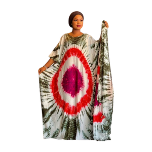 Elegante Vestido Kaftan Estampado para Vacaciones, Ligero, Maxi Vestido para Mujer, Ideal para Viajes, Playa, Fiestas y Vacaciones de Verano - Product Image 4