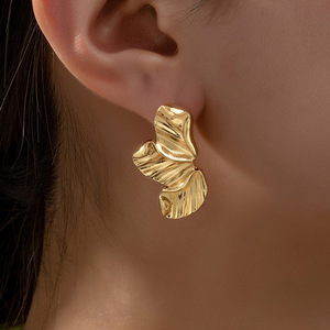 NX23-J Geometric Flower Shape Women <b>Stud</b> Brass Antique <b>Silver</b> Plated Zircon Trend Fashion Party Gifts Personality Simplicity - Product Image 2