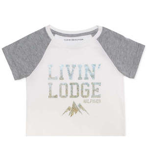 T-shirt in cotone stampato Livin' Lodge per bambine Tommy Hilfiger, casual, stile western, morbida e confortevole, colore bianco, taglia 3T - Product Image 2