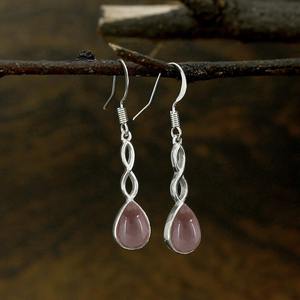 Piedra preciosa de cuarzo ahumado mejor diseñador hecho a mano Simple 925 pendientes de plata esterlina sólida para mujer moda pendientes colgantes joyería - Product Image 4