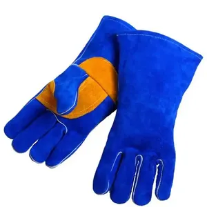 Best Welding Handschuh bietet eine weiche Ziegenhaut Handfläche für zusätzliche Empfindlichkeit und 15 cm Kuh geteiltes Leder Manschette Größe 35 cm Länge