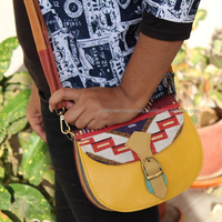 Sac à main à bandoulière en jacquard en cuir véritable véritable