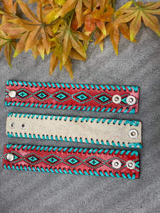 กำไลข้อมือหนังทำมือสำหรับทุกเพศ, สินค้ามาใหม่กำไลข้อมือแฟชั่นทำมือทาสีด้วยมือมีสไตล์ตะวันตกใช้ได้ทุกวัน - Product Image 4