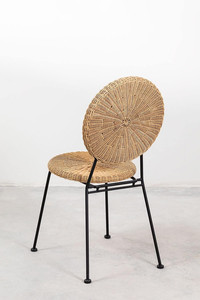 Chaise de salle à manger en rotin pieds en métal noir chaise en fer métallique tissé et chaise en fer Vietnam Factory - Product Image 5